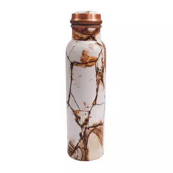 Медная бутылка с узором под "керамику" (950 мл), Copper Bottle With Ceramic Pattern, произв. MYINDIA
