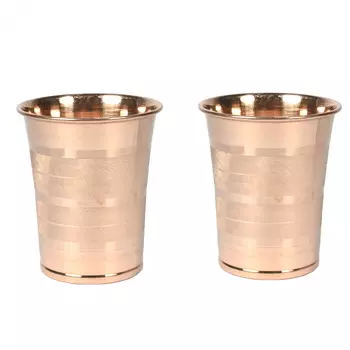 Медный набор из 2 стаканов (250 мл), 2 Copper Glasset, произв. MYINDIA