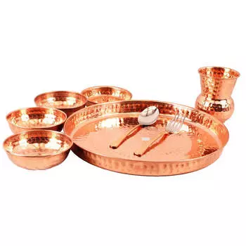 Медный набор посуды (8 пр), Copper Dinnerware Set 8 items, произв. MYINDIA