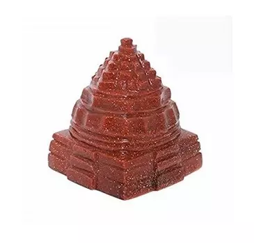 Меру Шри Янтра из Красного Солнечного Камня, Red Sunstone Meru Shree Yantra, произв. Kalyan Puja