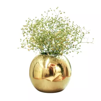 Металлическая ваза для цветов, Metal Ball Round Flower Vase (Gold, Small), произв. Behoma