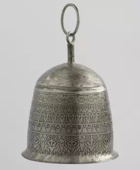 Металлический декоративный колокольчик средний, Цинк, Medium Iron Handicraft Bell Etching, произв. John Molly & Cо