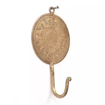 Металлический настенный крючок с гравировкой, Латунь, Iron Hanger Hook With Punching, произв. John Molly Decor&Gifts