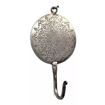 Металлический настенный крючок со сплошной гравировкой, Никель, Iron Round 1 Hanger Hook, произв. John Molly Decor&Gifts