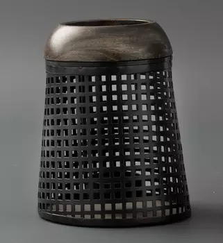 Металлический подсвечник в форме цилиндра маленький, Железо , Small Wooden Iron T Light Pot, произв. John Molly Decor&Gifts