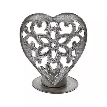Металлический подсвечник в форме сердца, Цинк, Iron Heart Zinc T-Light, произв. John Molly Decor&Gifts