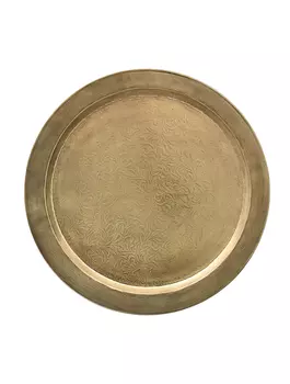 Металлическое круглое блюдо с гравировкой малое, Латунь, Iron Wall Hanging Plate Acid Etching Small, произв. John Molly Decor&Gifts