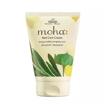 Моха: крем для ногтей с льняным маслом и маслом миндаля (100 г), Moha Nail Care Cream, произв. Charak