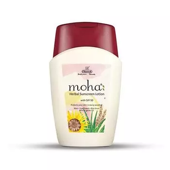 Моха: натуральный солнцезащитный лосьон SPF 50 (100 г), Moha Herbal Sunscreen Lotion, произв. Charak