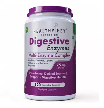 Мультиферментный комплекс для пищеварения (120 кап, 75 мг), Digestive Multi-Enzyme Complex, произв. HealthyHey