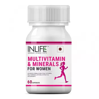Мультивитамины и минералы для женщин (60 кап), Multivitamin & Minerals For Women, произв. INLIFE