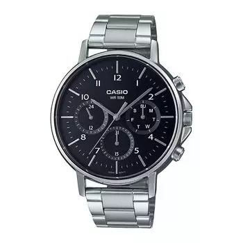 Мужские часы серебристые аналоговые, Silver Analog Men's Watch, произв. Casio