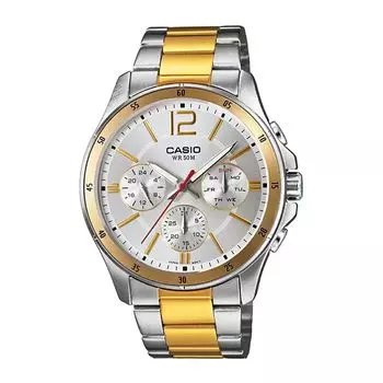 Мужские двухцветные часы с несколькими циферблатами, Two-Tone Multi-Dial Men's Watch, произв. Casio