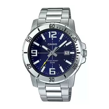 Мужские серебристые аналоговые часы, Silver Analog Men's Watch, произв. Casio