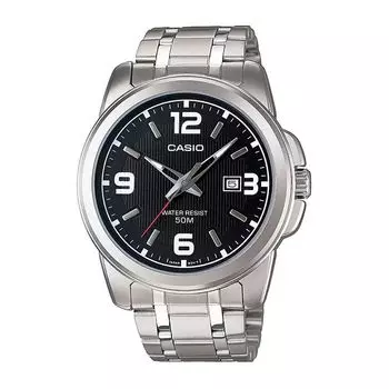 Мужские серебристые часы аналоговые, Silver Analog Men's Watch, произв. Casio