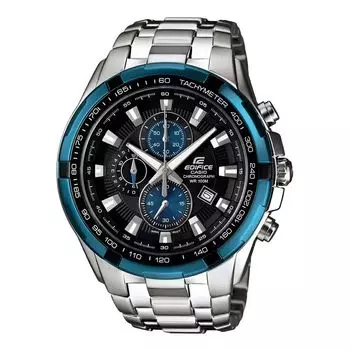 Мужские серебристые часы с хронографом, Silver Chronograph Men's Watch, произв. Casio