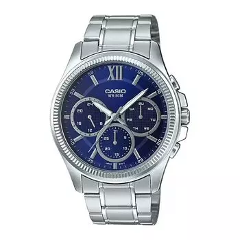 Мужские серебристые часы с несколькими циферблатами, Silver Multi-Dial Men's Watch, произв. Casio