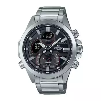 Мужские серебристые часы с подключением по Bluetooth, Silver Bluetooth Connect Men's Watch, произв. Casio