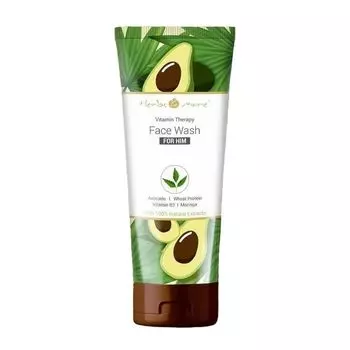 Мужское средство для умывания с Авокадо, Пшеничным протеином, Витамином В3 и Морингой (100 г), Face Wash for Him Avocado Wheat Protein Vitamin B3 Moringa, произв. Herbs & More