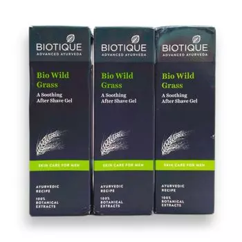 Мужской гель после бритья (3 х 120 мл), Bio Wild Grass After Shave Gel Set, произв. Biotique