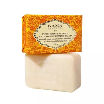 Мыло для осветления кожи с Куркумой и Миррой (120 г), Turmeric and Myrrh Skin Brightening Soap, произв. Kama Ayurveda