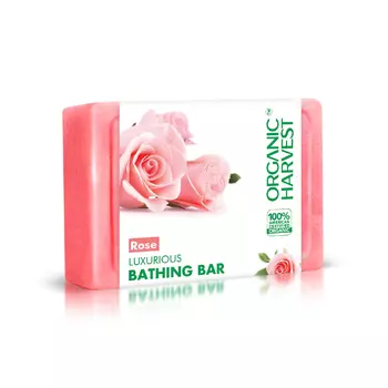 Мыло для ванной Роза (125 г), Rose Luxurious Bathing Bar, произв. Organic Harvest