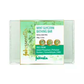 Мыло для ванны с Мятой и Глицерином (100 г), Mint Glycerin Bathing Bar, произв. Fabessentials