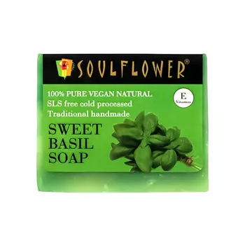 Мыло ручной работы с Базиликом (150 г), Sweet Basil Soap, произв. Soulflower