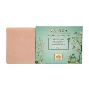 Мыло ручной работы с Куркумой и экстрактом Банана (100 г), Turmeric & Banana Soap, произв. Vrindaam