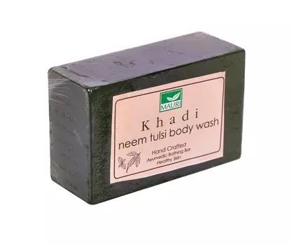 Мыло ручной работы с Нимом и Базиликом (125 г), Neem Tulsi Body Wash, произв. Khadi Mauri