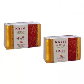 Мыло ручной работы с Шафраном (125 г), Saffron Body Wash, произв. Khadi Mauri