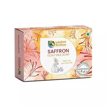 Мыло с Козьим молоком и Шафраном (100 г), Saffron Goat Milk Soap, произв. Lakshmi Krishna