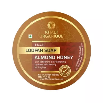 Мыло с Люфой, Миндалем и Медом (125 г), Loofah Soap Almond Honey, произв. Khadi Organique
