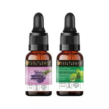 Набор эфирных масел Лаванды и Перечной мяты (2 х 15 мл), Lavender & Peppermint Essential Oil Set, произв. Soulflower