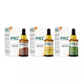 Набор эфирных масел: Ваниль, Жасмин, Лемонграсс (3 шт), Essential Oils: Vanilla, Jasmine, Lemongrass Set of 3, произв. PRZ Herbals Care