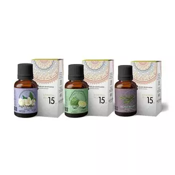 Набор эфирных масел: Жасмин, Бергамот, Розмарин (3 шт), Essential Oils: Jasmine, Bergamot, Rosemary Set of 3, произв. Heilen Biopharm