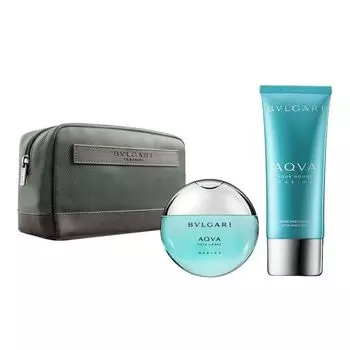 Набор Аква Марин (100 мл + 100 мл), Aqva Pour Homme Marine Eau De Toilette, After Shave Balm & Pouch Set, произв. Bvlgari
