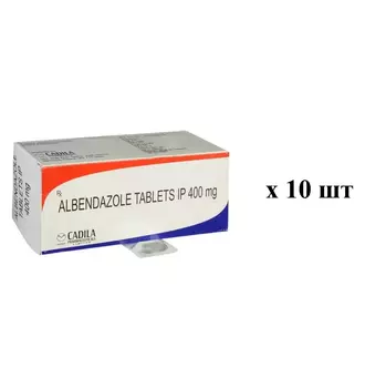 Набор Албендазол (10 х 1 таб, 400 мг), Albendazole Set, произв. Cadila Pharmaceuticals