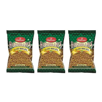 Набор Алу Бхуджия: картофельная закуска (3 x 200 г), Aloo Bhujia Set, произв. Haldiram's