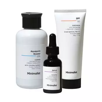 Набор антивозрастных средств для кожи (100 мл + 30 мл + 50 г), Anti-Aging Kit Set, произв. Minimalist