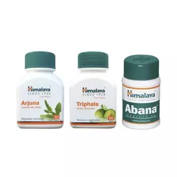 Набор Арджуна, Трифала, Абана (3 шт x 60 таб), Arjuna, Triphala, Abana Set, произв. Himalaya