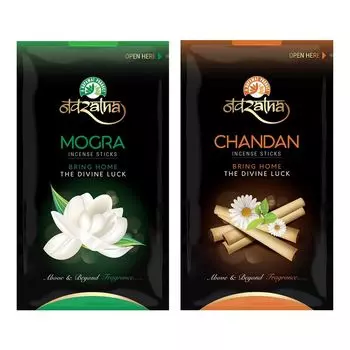 Набор ароматических палочек Могра + Сандал (2 x 150 г), Mogra + Chandan Incense Sticks Set, произв. The RUPAWAT Perfumery House