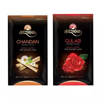 Набор ароматических палочек Сандал + Роза (2 x 150 г), Chandan + Gulab Incense Sticks Set, произв. The RUPAWAT Perfumery House