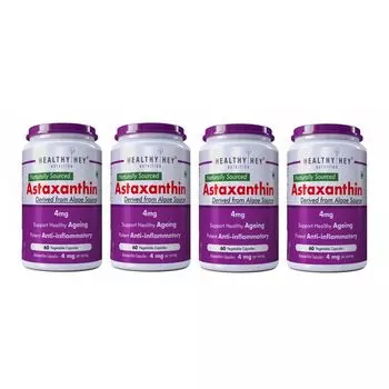 Набор Астаксантин (4 x 60 кап, 4 мг), Astaxanthin Set, произв. HealthyHey