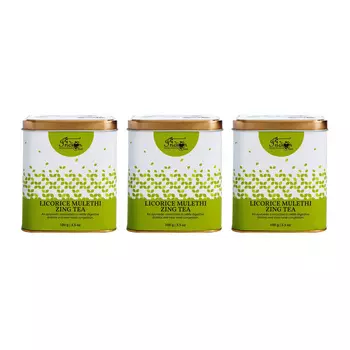 Набор аюрведического чая с Солодкой (3 x 100 г), Licorice Mulethi Zing Ayurvedic Tea Set, произв. Indian Chai