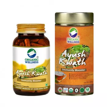 Набор Аюш Кватх (90 кап + 100 г), Ayush Kwath Set, Organic Wellness