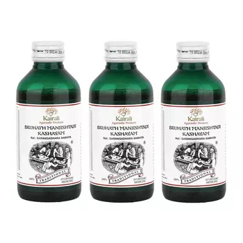 Набор Брухат Манжиштади Кашаям (3 x 200 мл), Bruhath Manjishtadi Kashayam Set, произв. Kairali