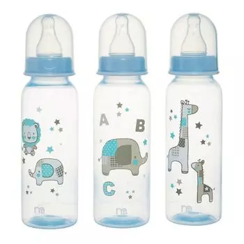 Набор бутылочек для кормления (3 х 260 мл), Standard Baby Feeding Bottle Multicolor Blue Set, произв. Mothercare