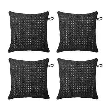 Набор черных чехлов для подушек (4 шт), TOFTO Cushion Cover Black Outdoor/Indoor Set, произв. IKEA