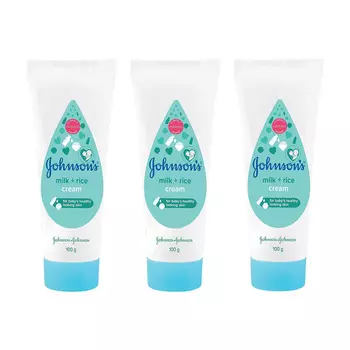 Набор Детский крем с Молоком и Рисом (3 x 100 г), Milk + Rice Cream Set, произв. Johnson’s Baby